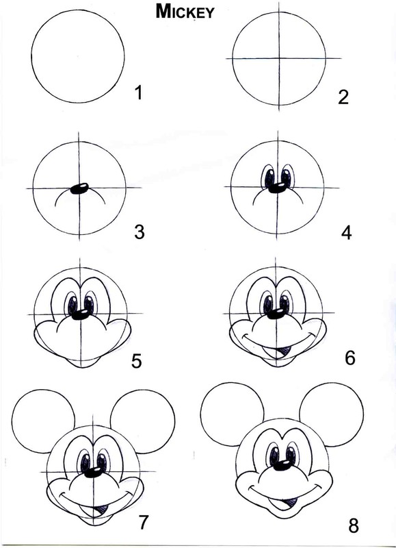 comment dessiner mickey etape par etape
